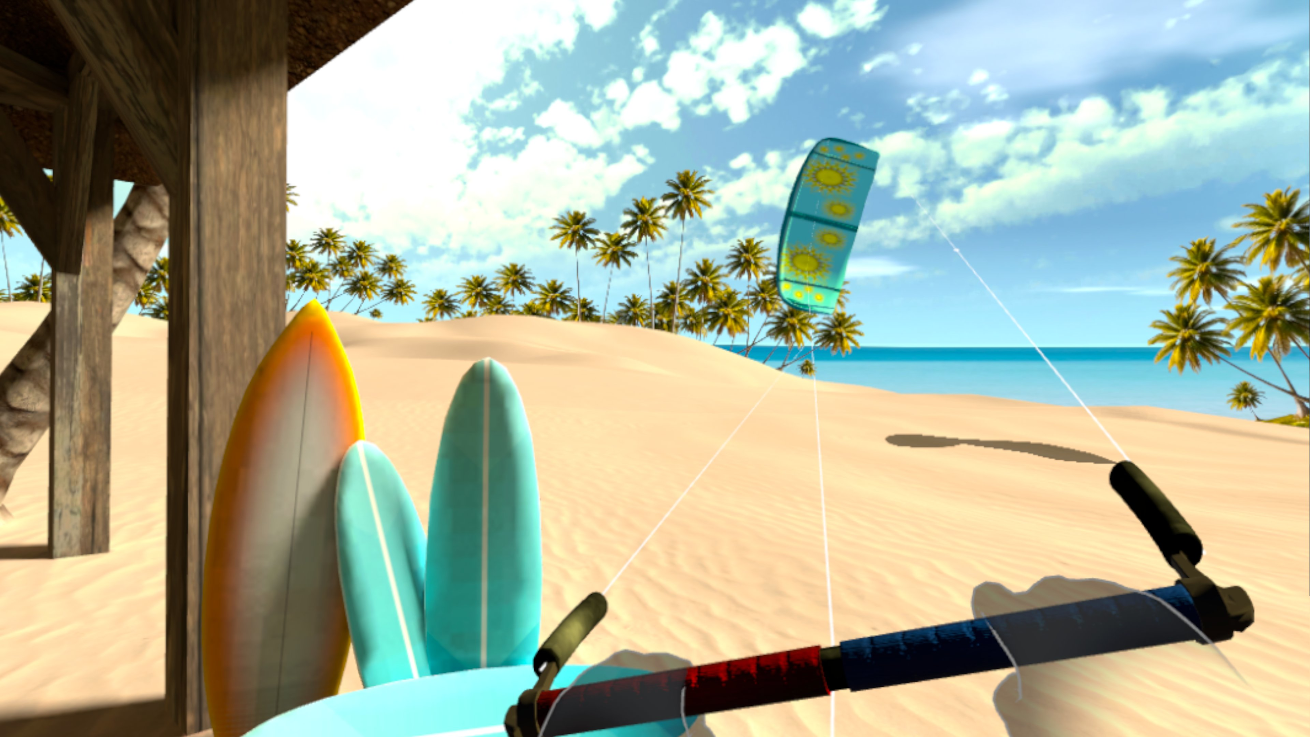 Kitesurfing simulator — steering the kite through the wind window